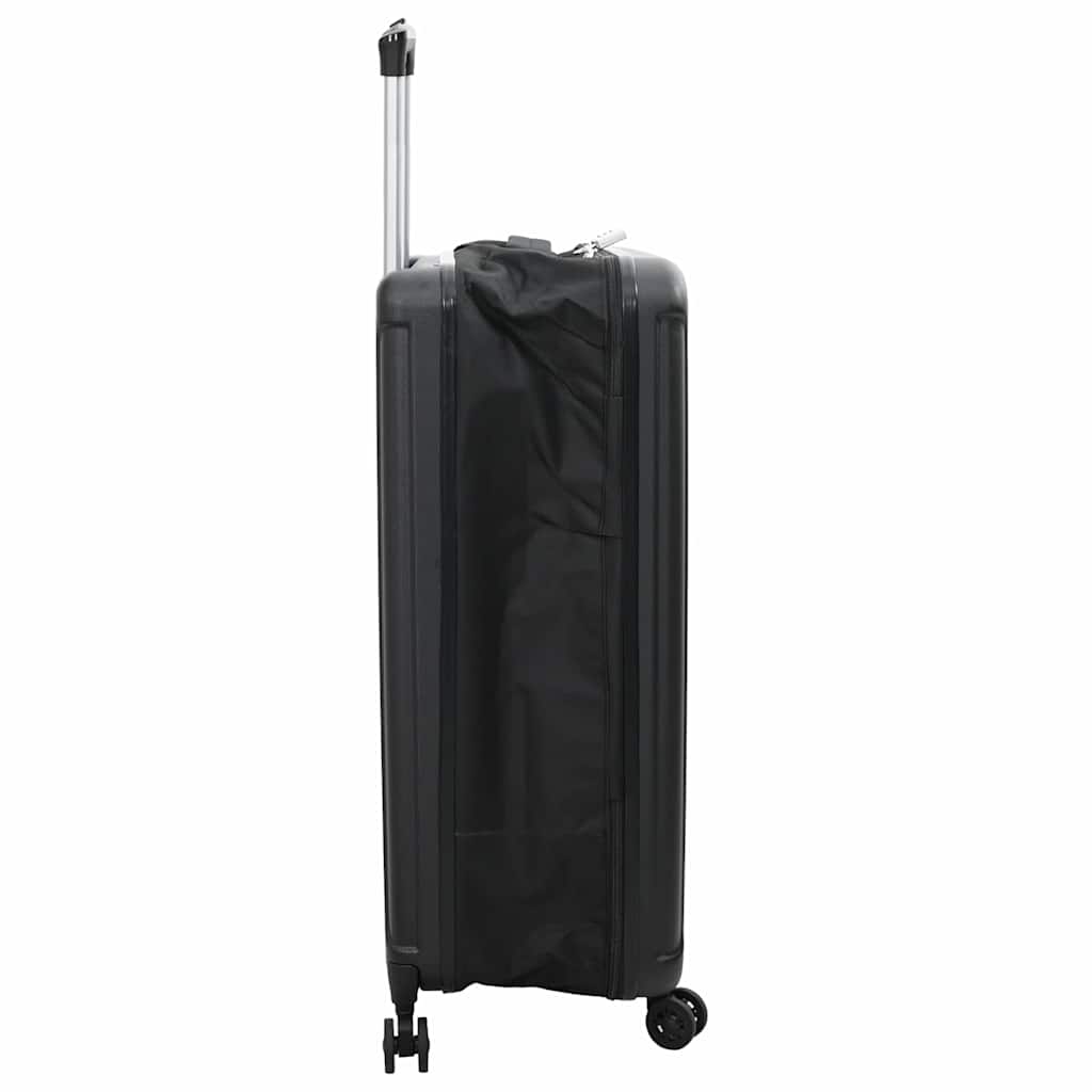 vidaXL Suitcase Folding with Lock Black 50 x 30 x 76 cm ABS Plastic
