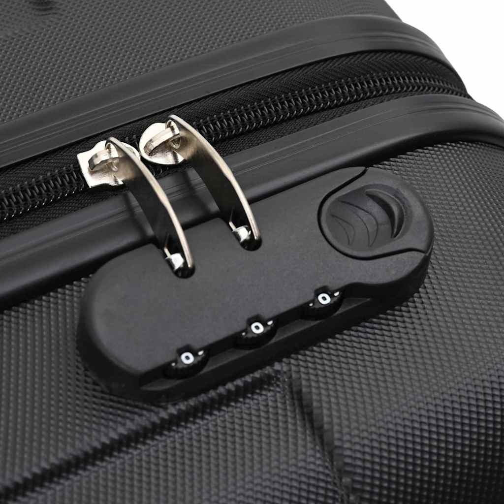 vidaXL Suitcase Set 3 pcs Black 50 x 31 x 78 cm ABS Plastic, Steel
