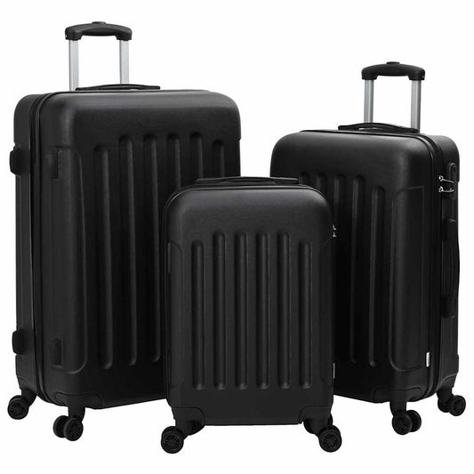 vidaXL Suitcase Set 3 pcs Black 50 x 31 x 78 cm ABS Plastic, Steel