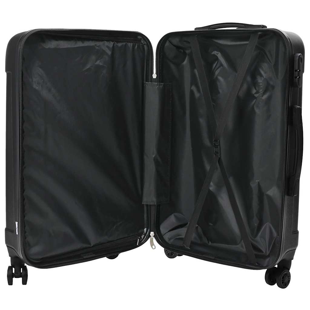 vidaXL Suitcase Set 3 pcs Black 50 x 31 x 78 cm ABS Plastic, Steel