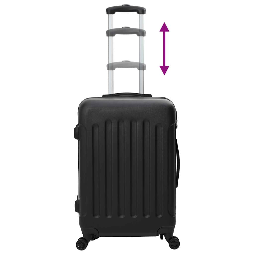 vidaXL Suitcase Set 3 pcs Black 50 x 31 x 78 cm ABS Plastic, Steel
