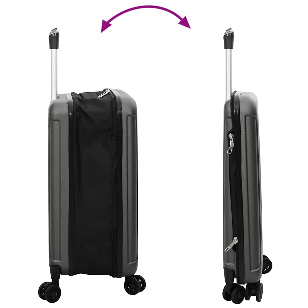 vidaXL Suitcase Folding Dark grey 34 x 23 x 55.5 cm ABS Plastic