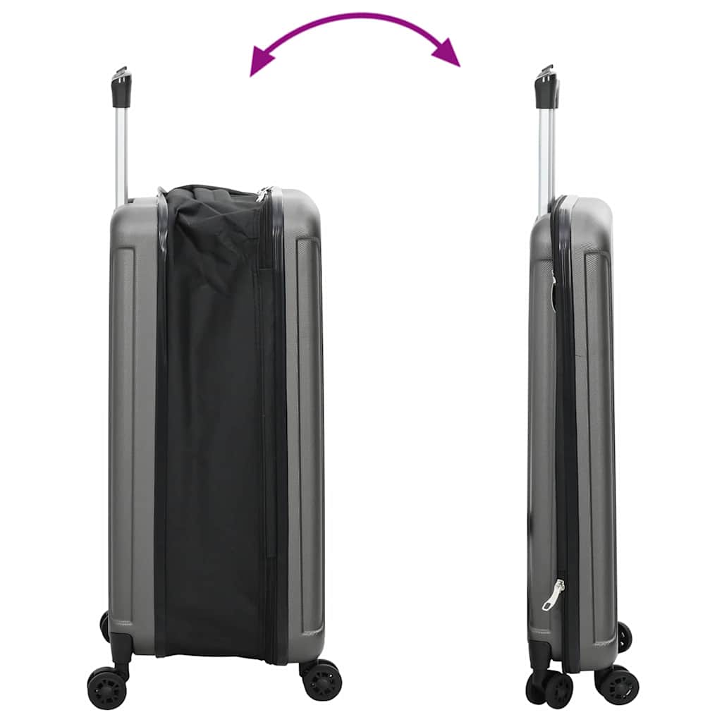 vidaXL Suitcase Folding Dark grey 43 x 27 x 66 cm ABS Plastic