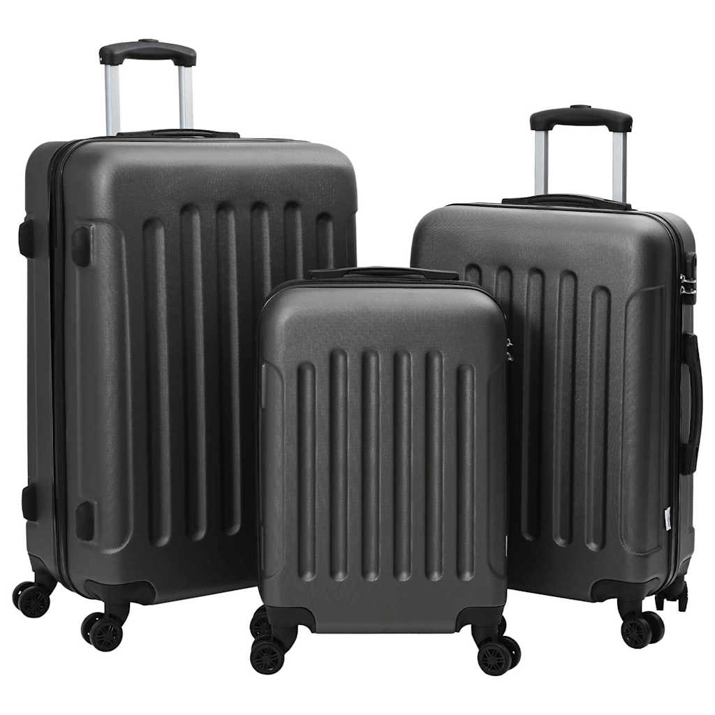 vidaXL Suitcase Set 3 pcs Dark grey 50 x 31 x 78 cm ABS Plastic, Steel