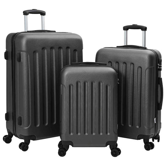 vidaXL Suitcase Set 3 pcs Dark grey 50 x 31 x 78 cm ABS Plastic, Steel