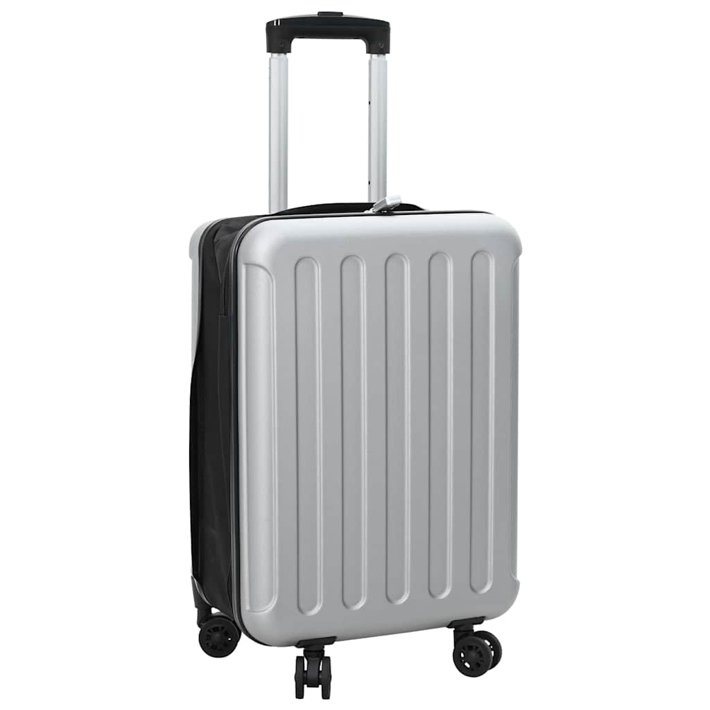vidaXL Suitcase Folding with Lock Silver 34 x 23 x 55.5 cm ABS Plastic