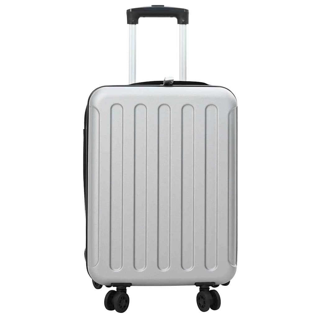 vidaXL Suitcase Folding with Lock Silver 34 x 23 x 55.5 cm ABS Plastic