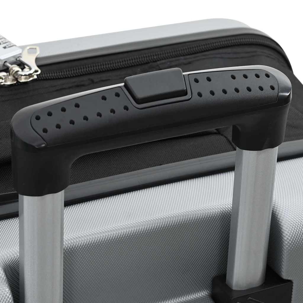 vidaXL Suitcase Folding with Lock Silver 43 x 27 x 66 cm ABS Plastic