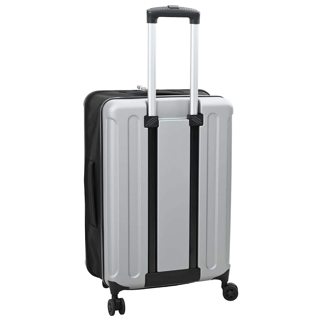 vidaXL Suitcase Folding with Lock Silver 43 x 27 x 66 cm ABS Plastic