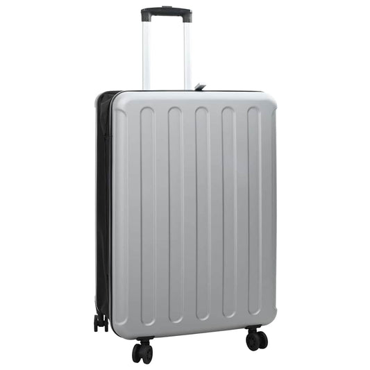 vidaXL Suitcase Folding with Lock Silver 50 x 30 x 76 cm ABS Plastic