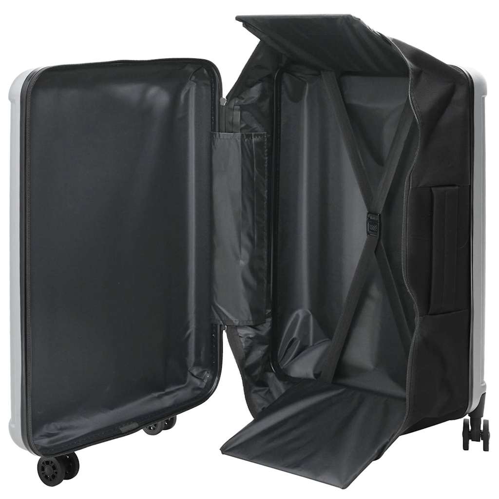 vidaXL Suitcase Folding with Lock Silver 50 x 30 x 76 cm ABS Plastic
