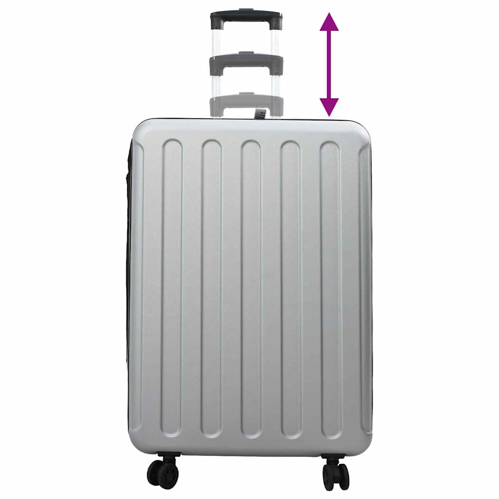 vidaXL Suitcase Folding with Lock Silver 50 x 30 x 76 cm ABS Plastic