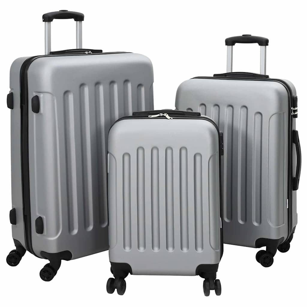 vidaXL Suitcase Set 3 pcs Silver 50 x 31 x 78 cm ABS Plastic, Steel