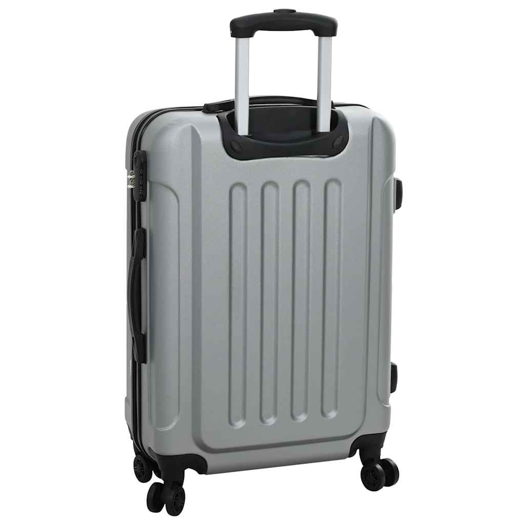 vidaXL Suitcase Set 3 pcs Silver 50 x 31 x 78 cm ABS Plastic, Steel
