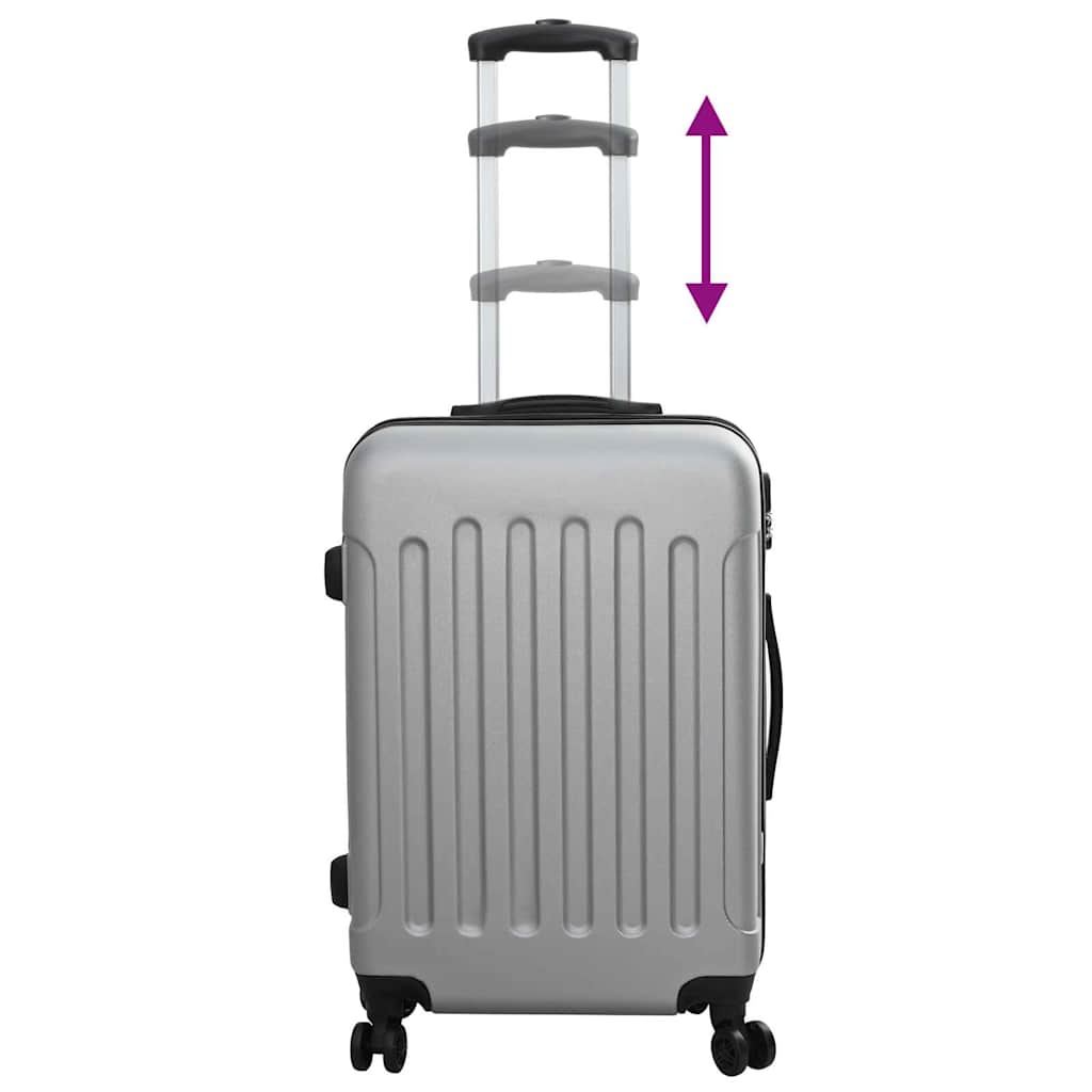 vidaXL Suitcase Set 3 pcs Silver 50 x 31 x 78 cm ABS Plastic, Steel
