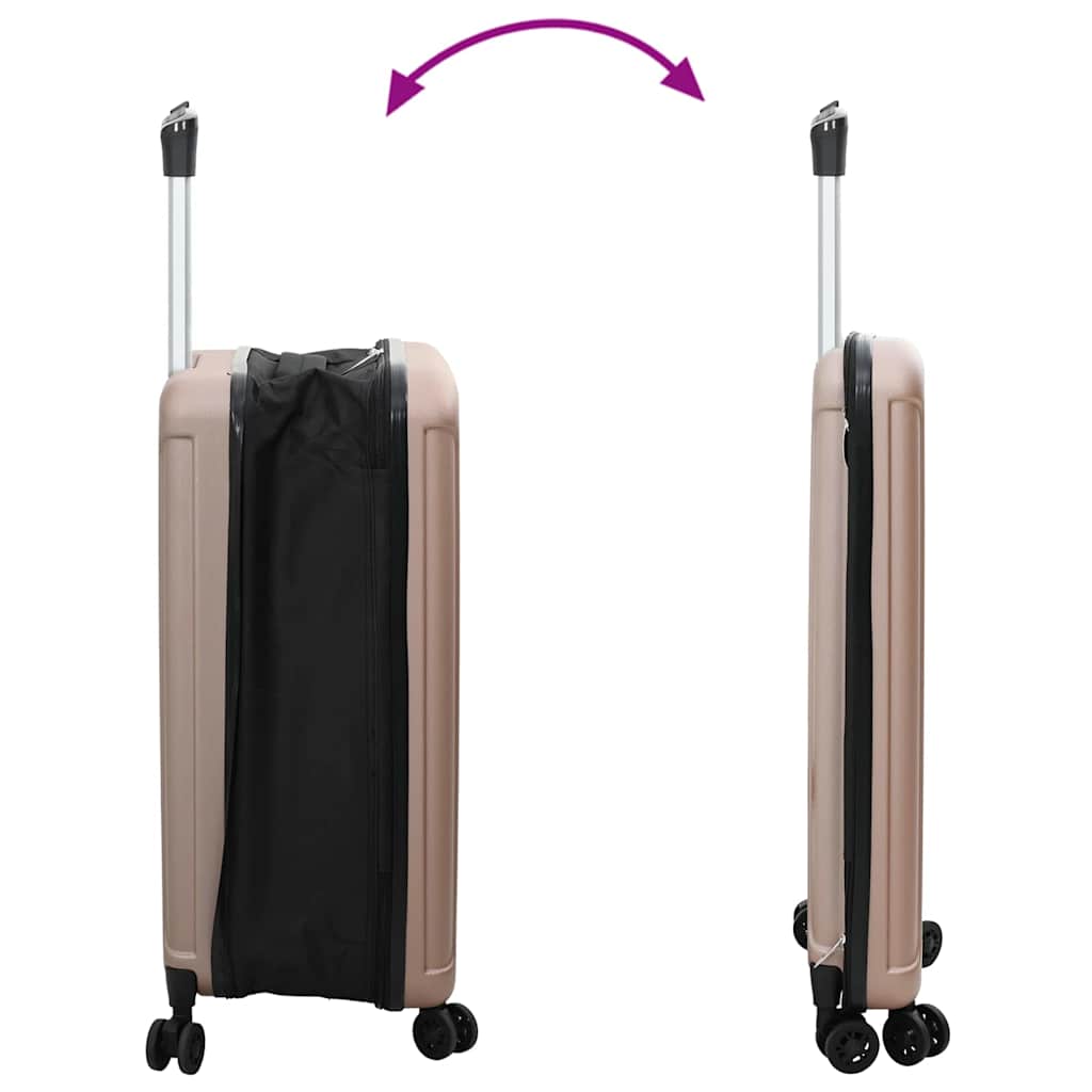 vidaXL Suitcase Folding Rose gold 43 x 27 x 66 cm ABS Plastic