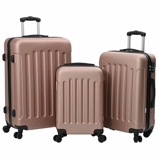 vidaXL Suitcase Set 3 pcs Rose gold 50 x 31 x 78 cm ABS Plastic, Steel
