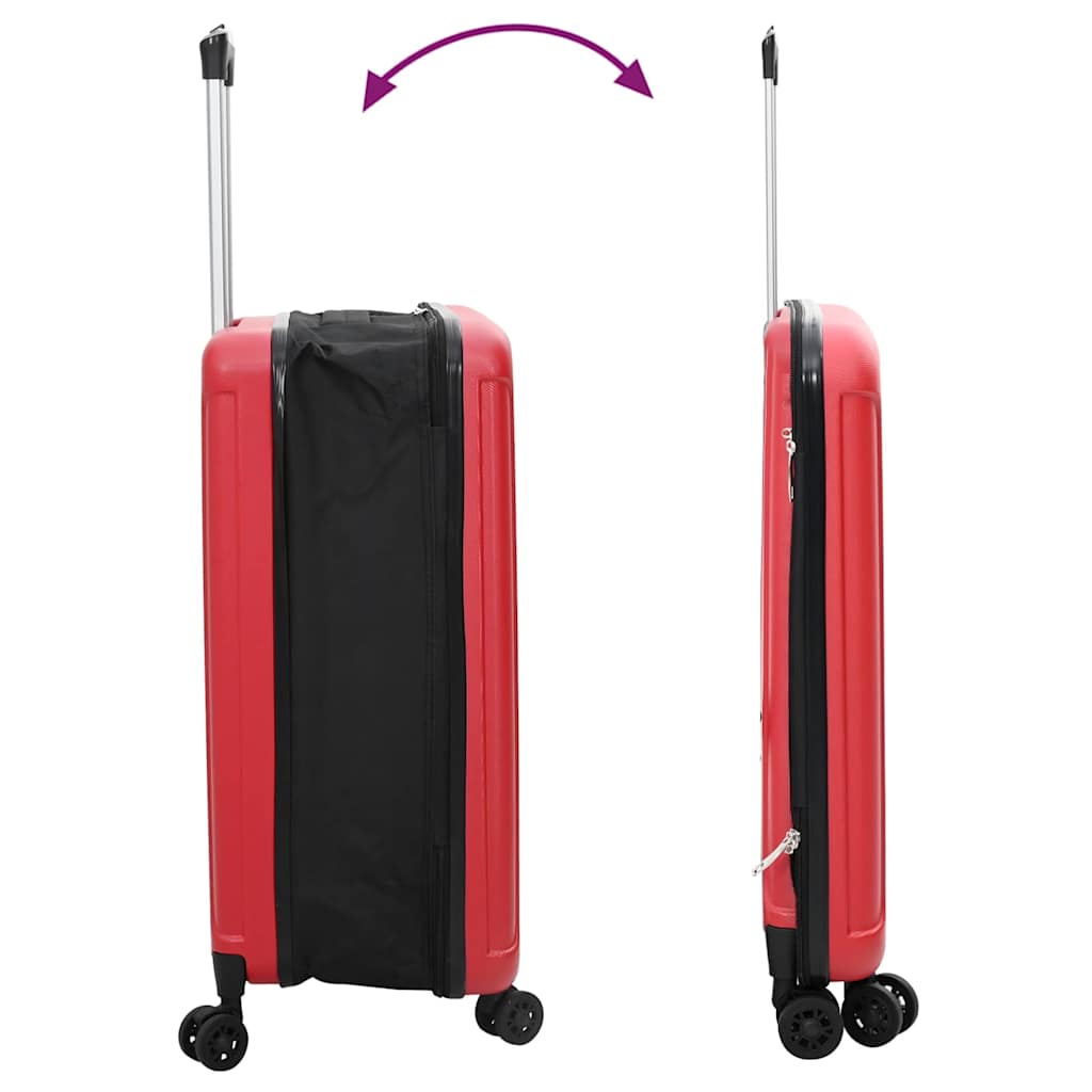 vidaXL Suitcase Folding with Lock Red 43 x 27 x 66 cm ABS Plastic