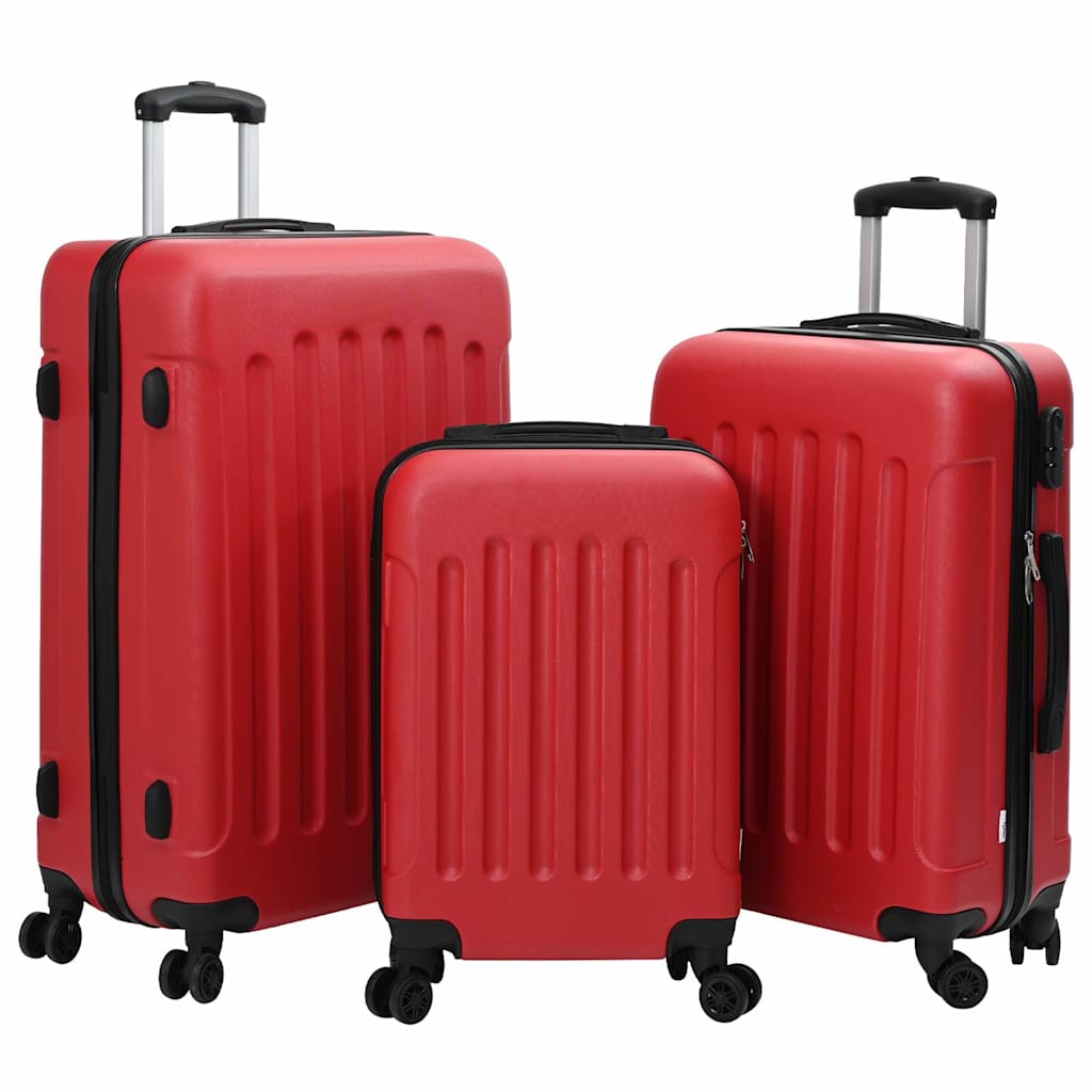 vidaXL Suitcase Set 3 pcs Red 50 x 31 x 78 cm ABS Plastic, Steel
