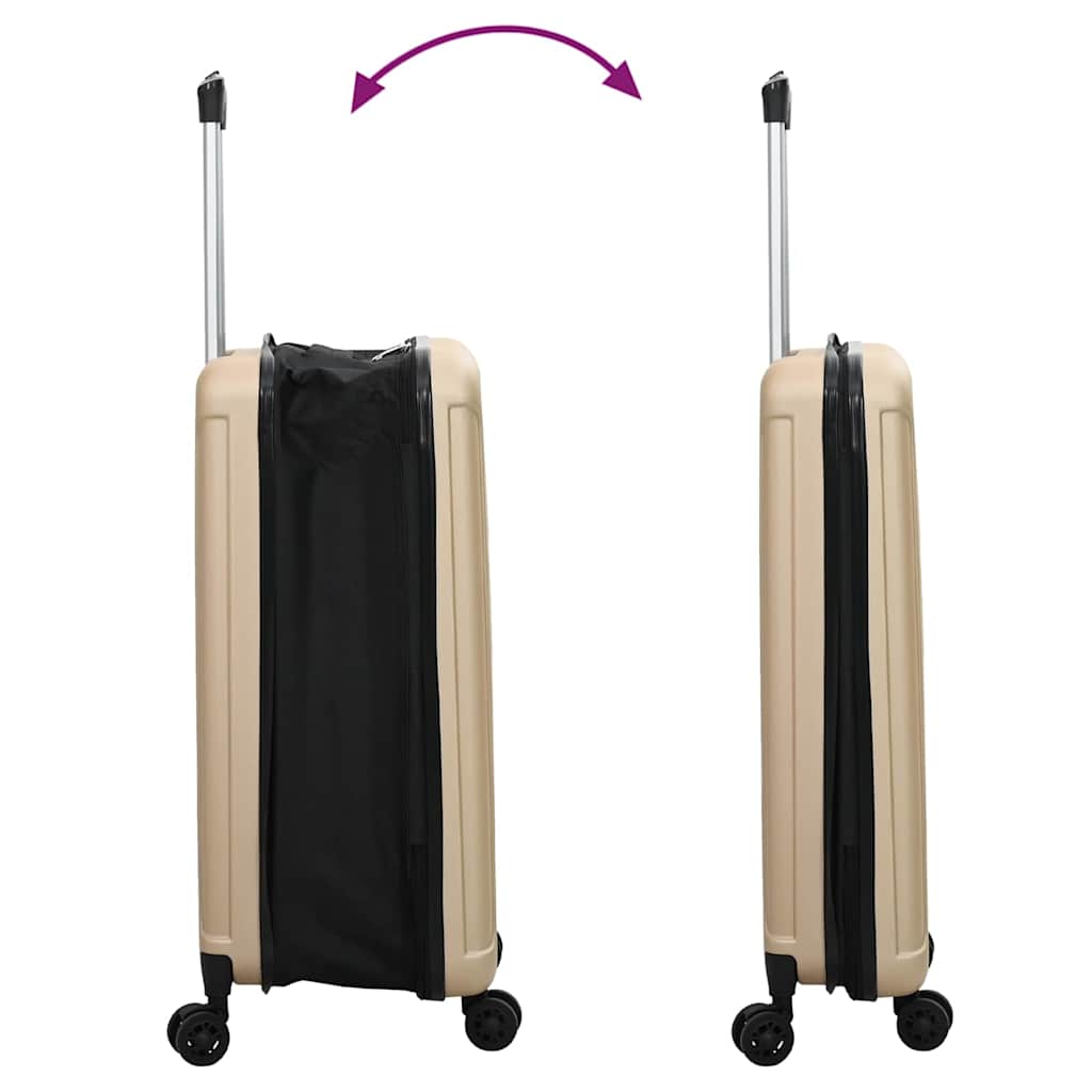 vidaXL Suitcase Folding Champagne 34 x 23 x 55.5 cm ABS Plastic