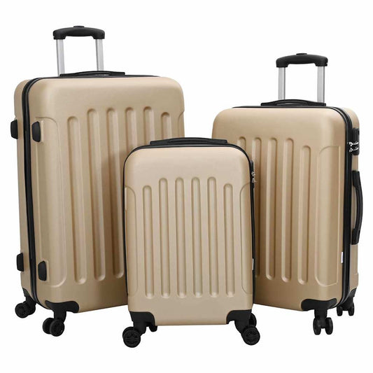 vidaXL Suitcase Set 3 pcs Champagne 50 x 31 x 78 cm ABS Plastic, Steel