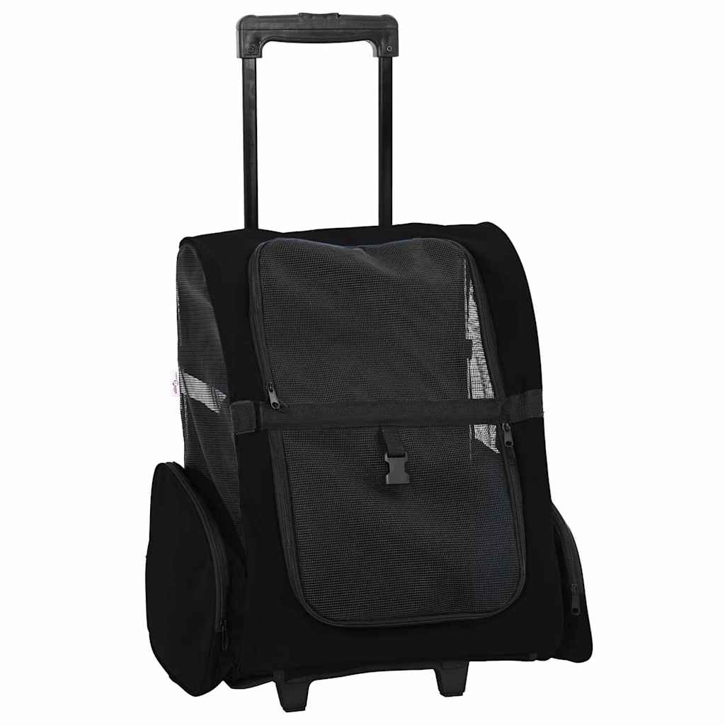 vidaXL Pet Trolley 3-in-1 Design Black 48x32x(57-106) cm Oxford Fabric