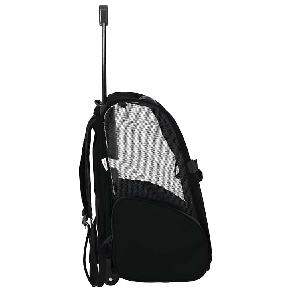 vidaXL Pet Trolley 3-in-1 Design Black 48x32x(57-106) cm Oxford Fabric