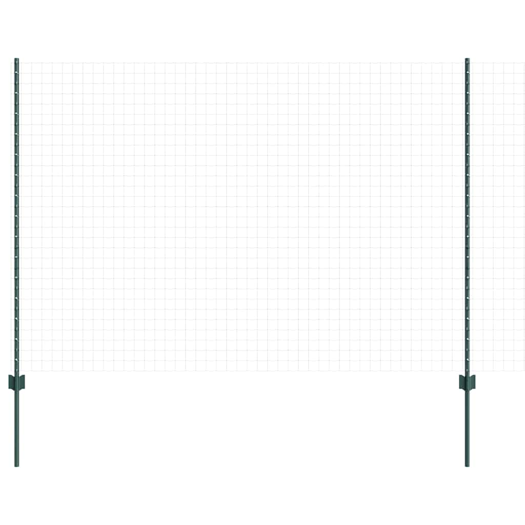 Embedded Fence Post 11 pcs Green 200 cm Powder-Coated Steel