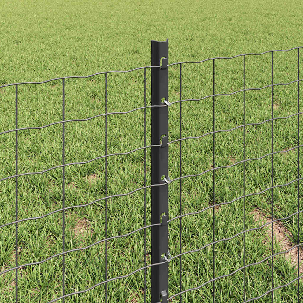 Fence Post 5 pcs Grey 40 cm Steel