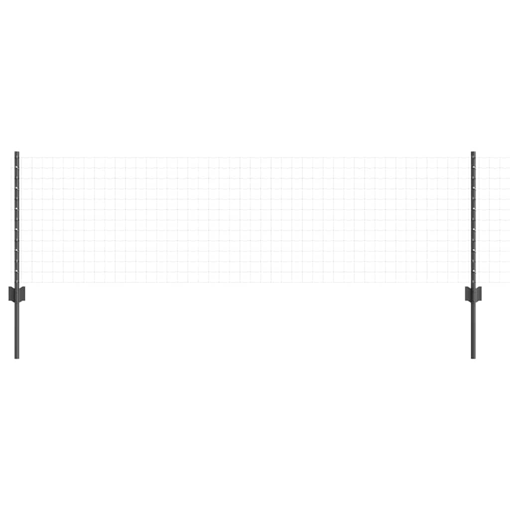 Embedded Fence Post 5 pcs Grey 100 cm Powder-Coated Steel