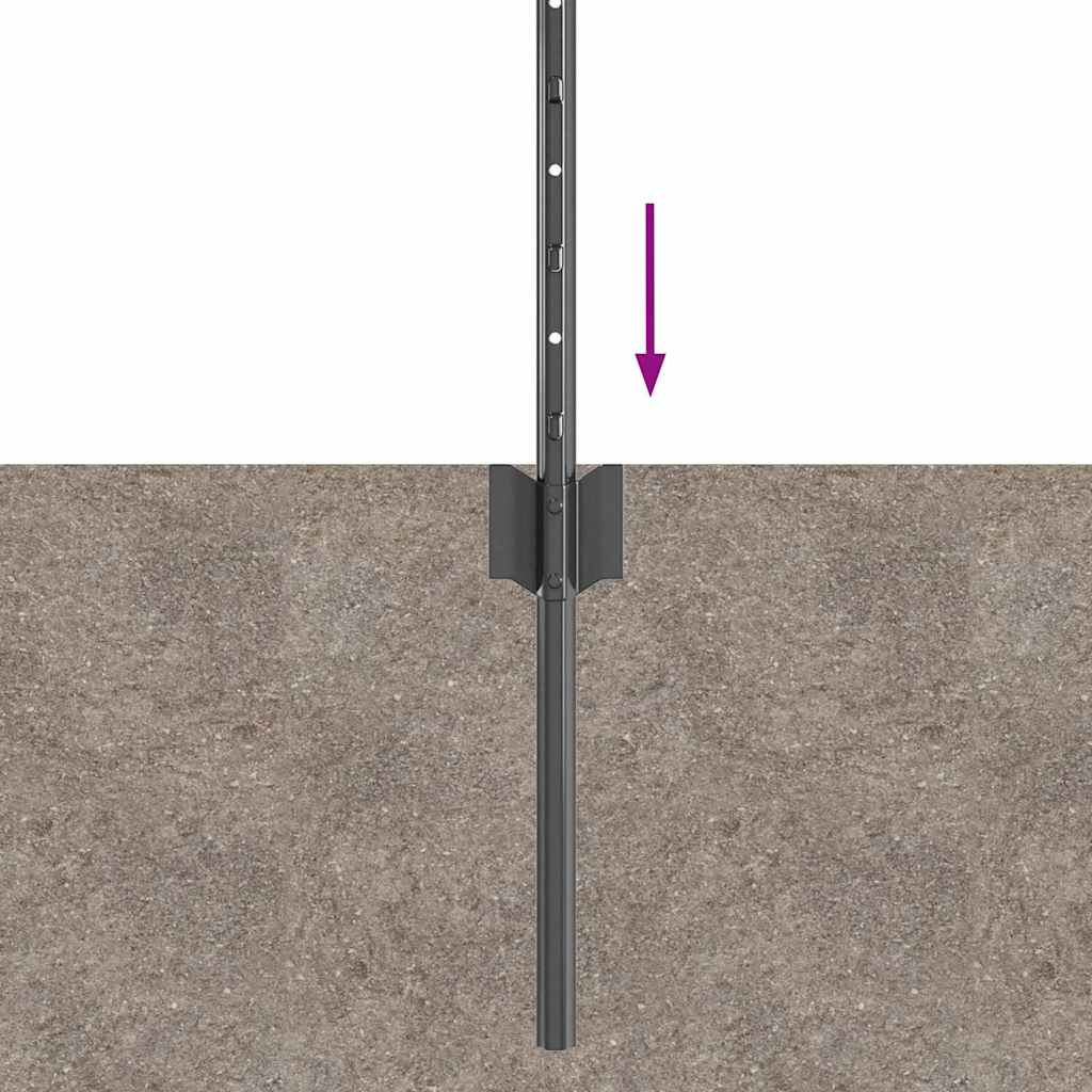 Fence Post 5 pcs Grey 80 cm Steel