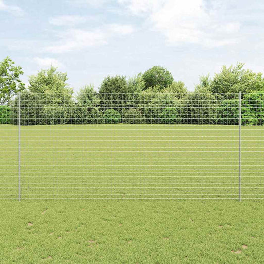 Embedded Fence Post 5 pcs Silver 200 cm Powder-Coated Steel