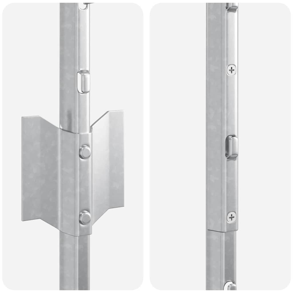Fence Post 11 pcs Silver 150 cm Steel