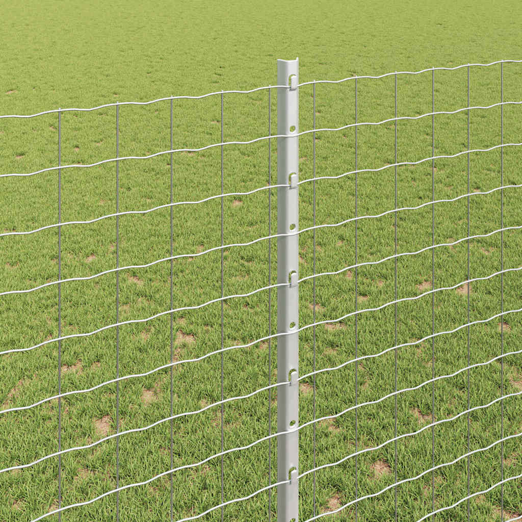 Fence Post 5 pcs Silver 160 cm Steel
