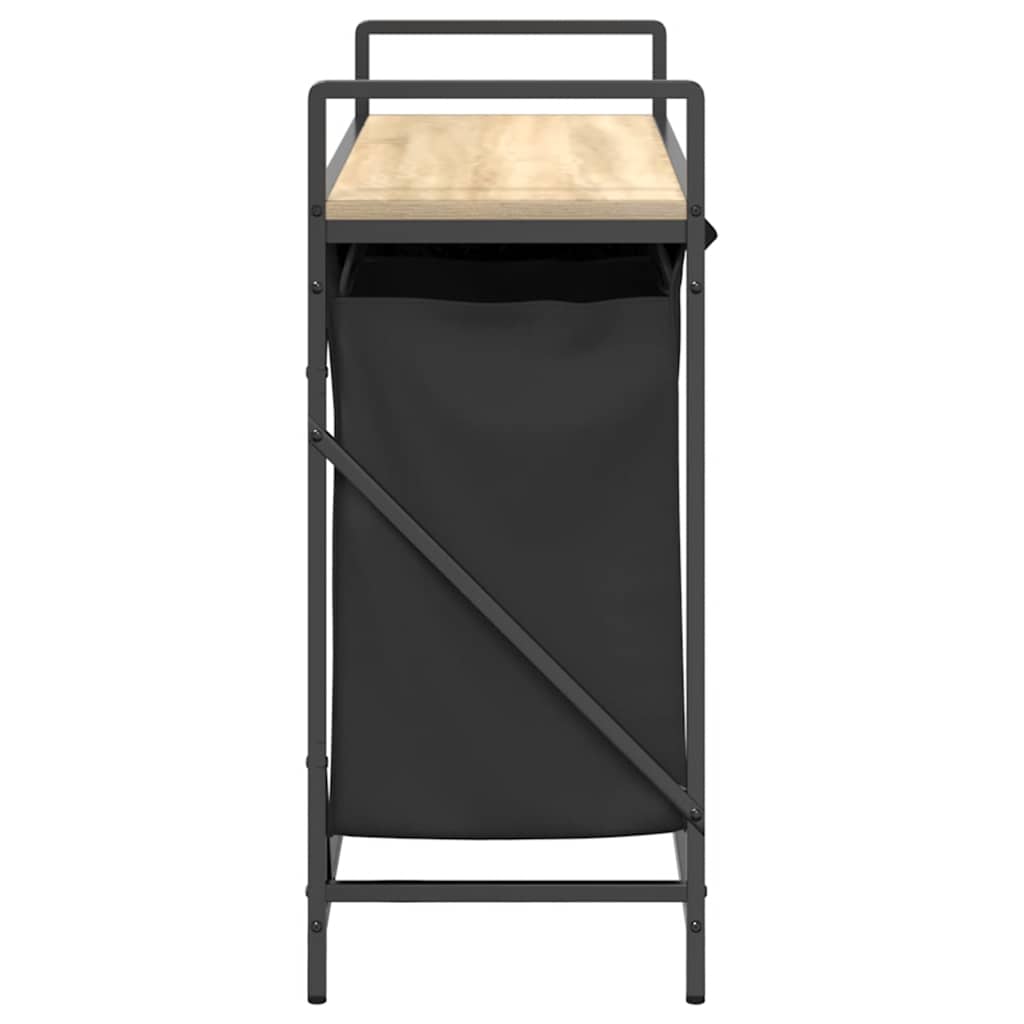 Laundry Basket 3 Compartments with Shelf Sonoma Oak