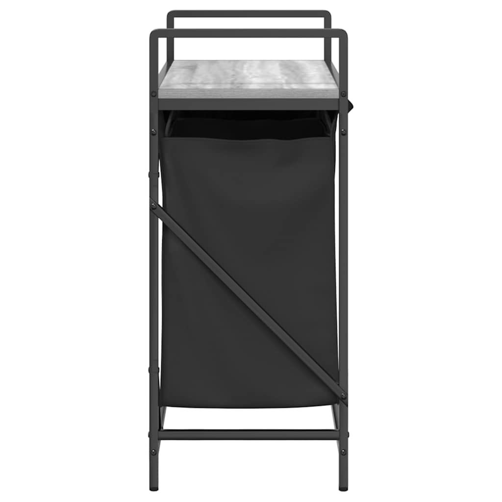 Laundry Basket 2 Compartments with Shelf Grey Sonoma