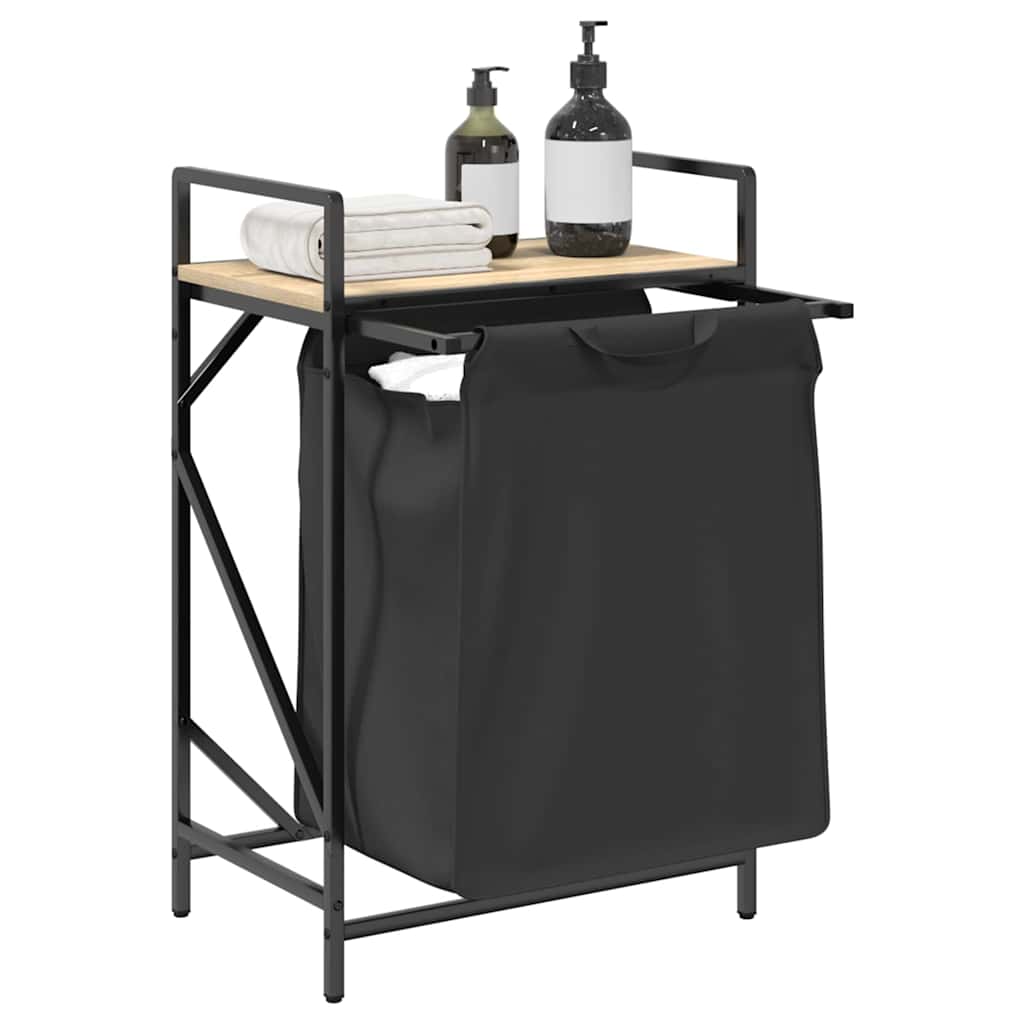 Laundry Basket 1 Compartment with Shelf Sonoma Oak