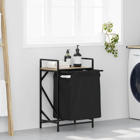 Laundry Basket 1 Compartment with Shelf Sonoma Oak