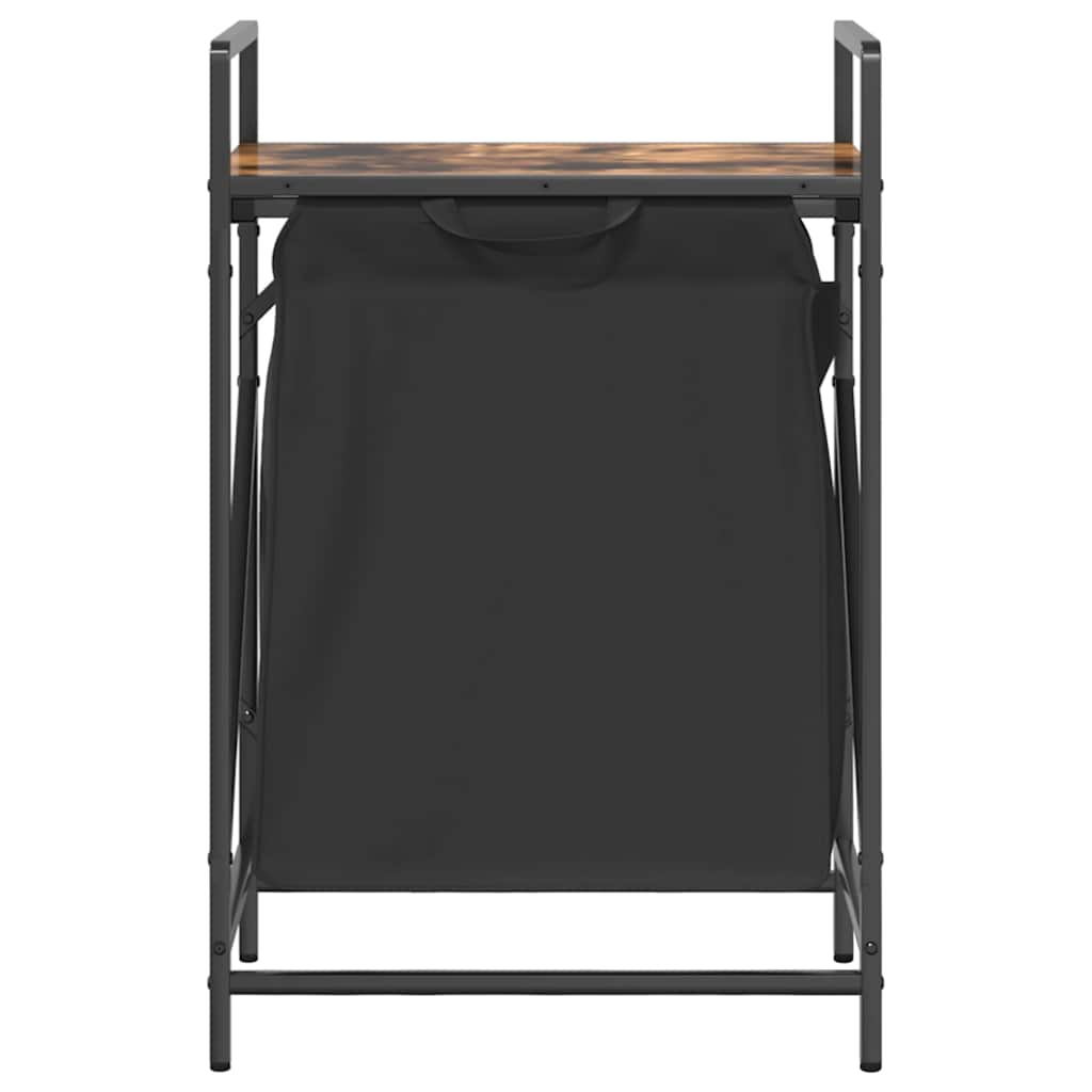 Laundry Basket 1 Compartment with Shelf Smoked Oak