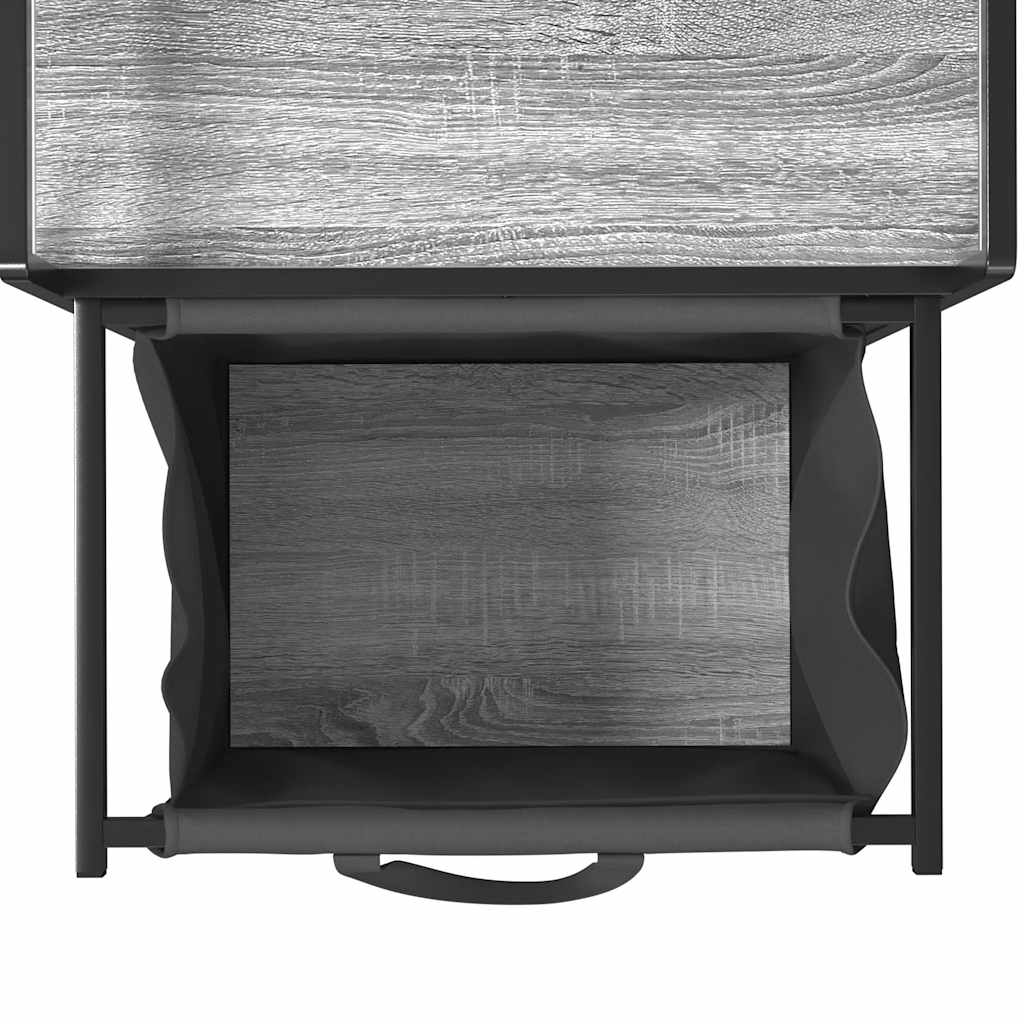 Laundry Basket 1 Compartment with Shelf Grey Sonoma