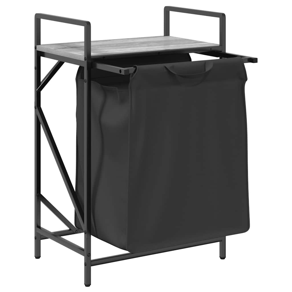 Laundry Basket 1 Compartment with Shelf Grey Sonoma