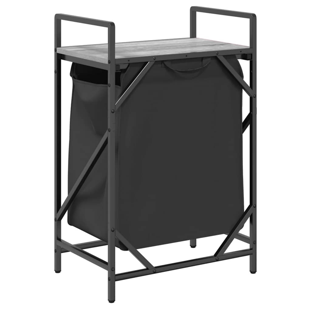 Laundry Basket 1 Compartment with Shelf Grey Sonoma