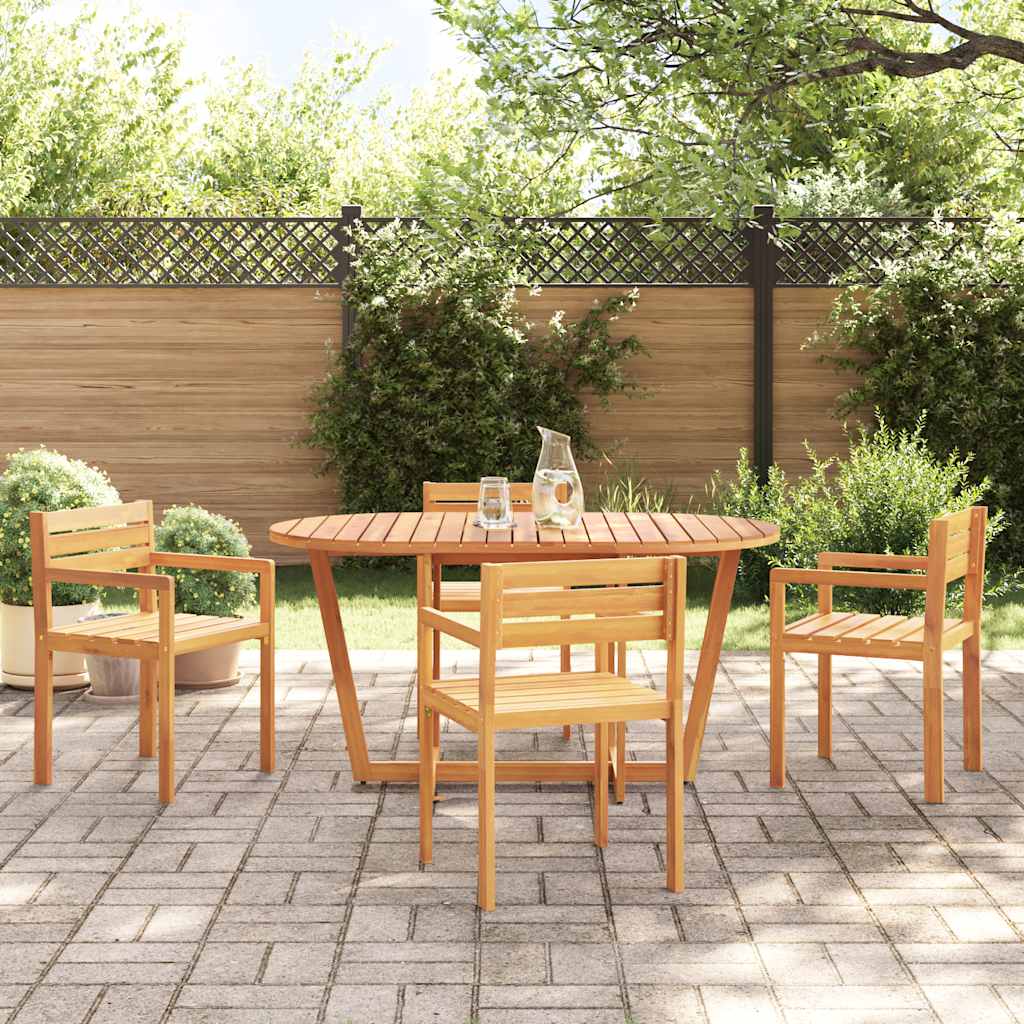 5 Piece Garden Dining Set Solid Wood Acacia