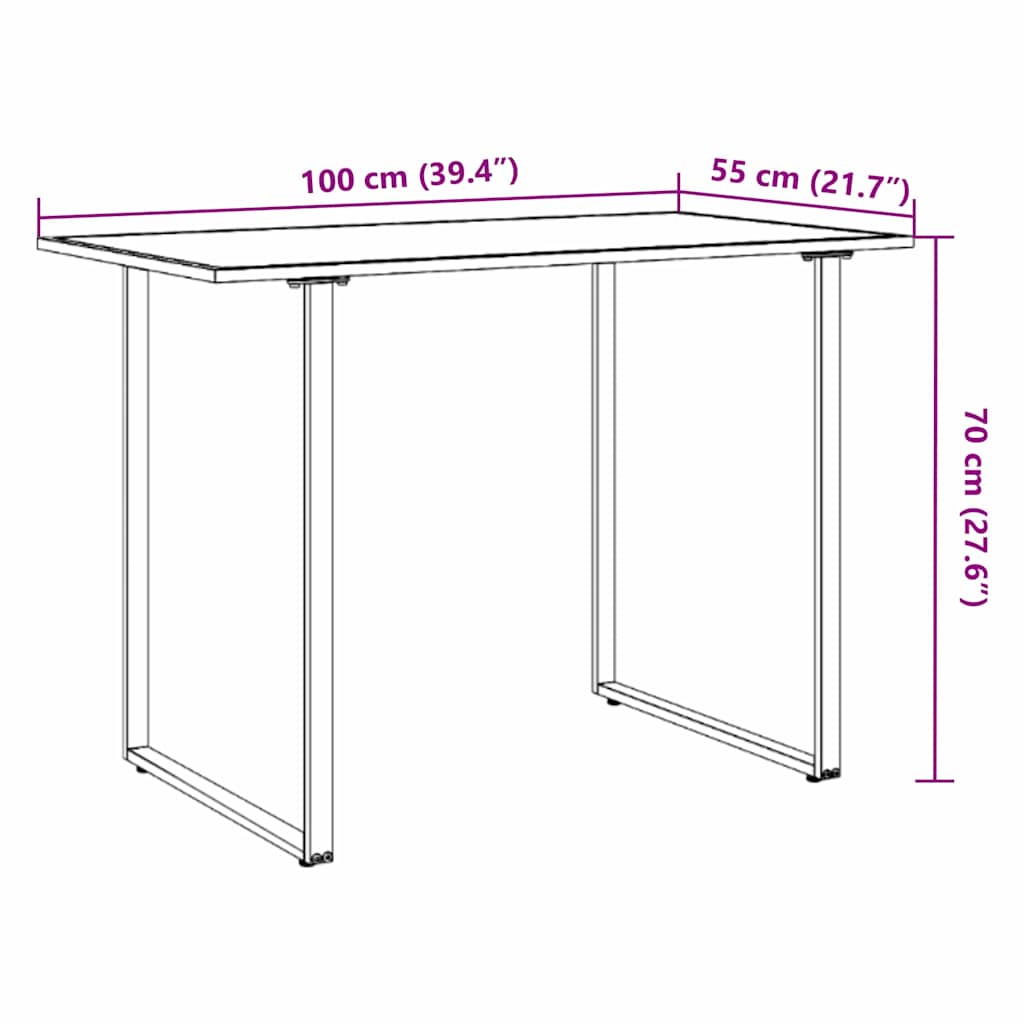 Garden Table Grey 100 x 55 x 70 cm Wood