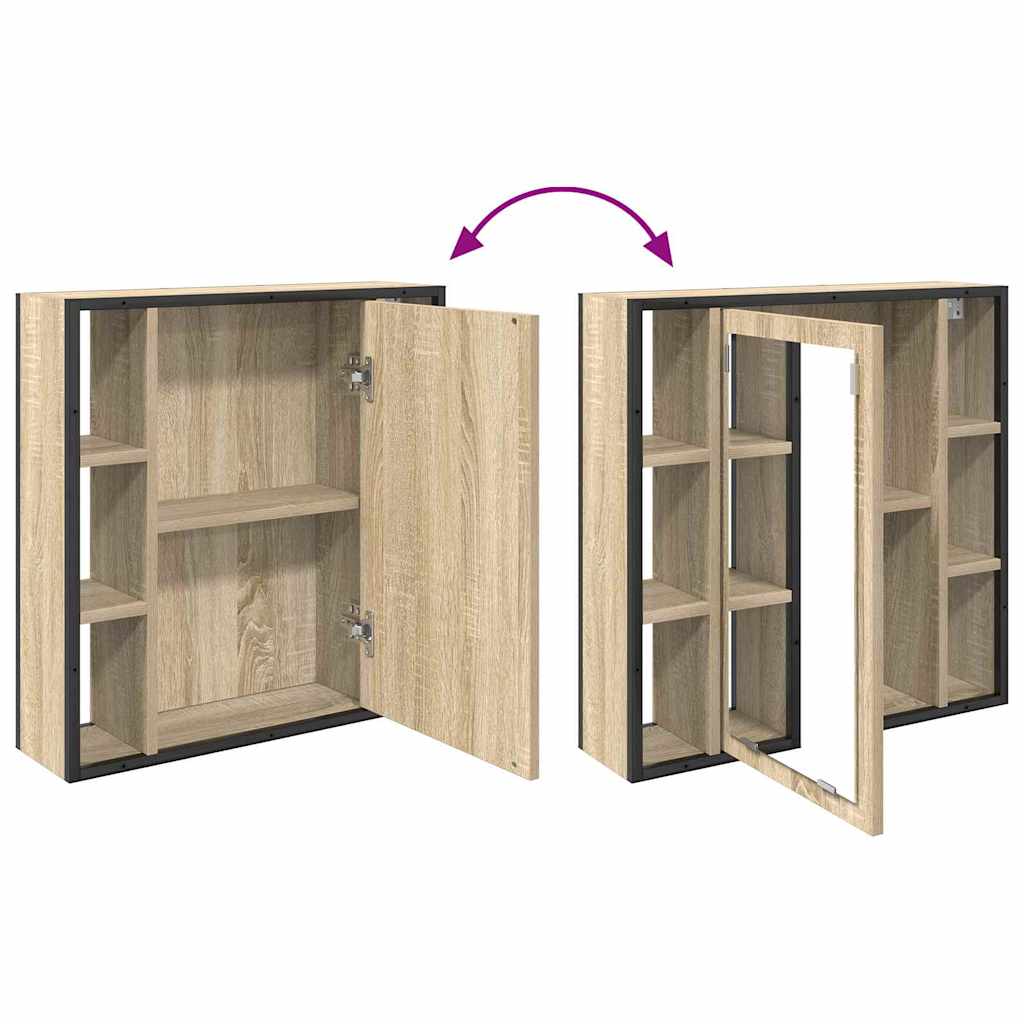Mirror Cabinet Sonoma Oak 60 x 16 x 60 cm Engineered Wood