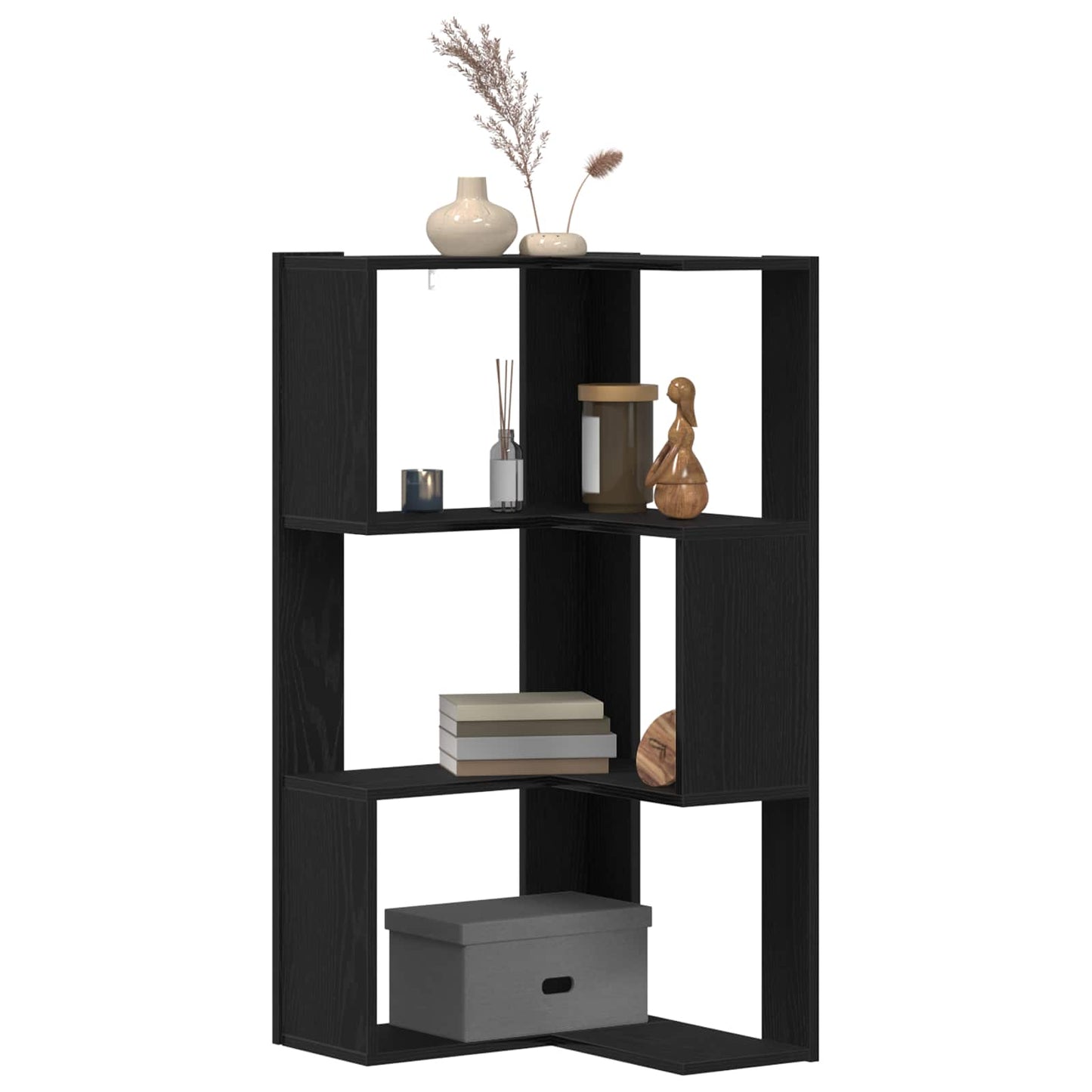 Bookcase 3-Tier 50 x 50 x102 cm Black Oak