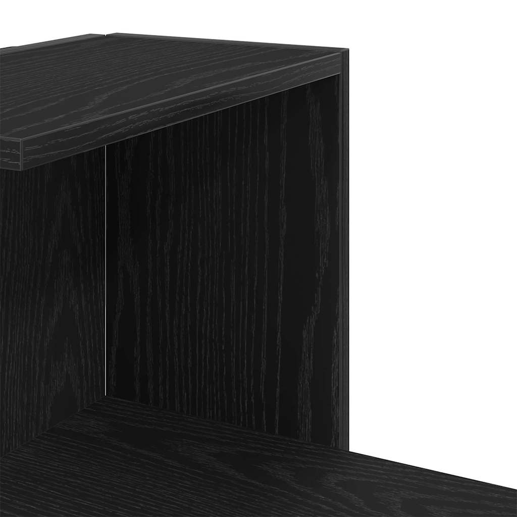 Wall Corner Shelf with Shelf Black Oak 36.5 x 36.5 x140 cm