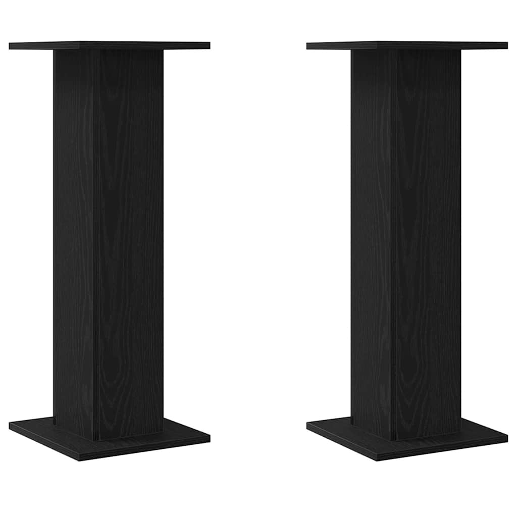 Speaker Stands 2 pcs Black Oak 30 x 30 x 80 cm Engineered Wood