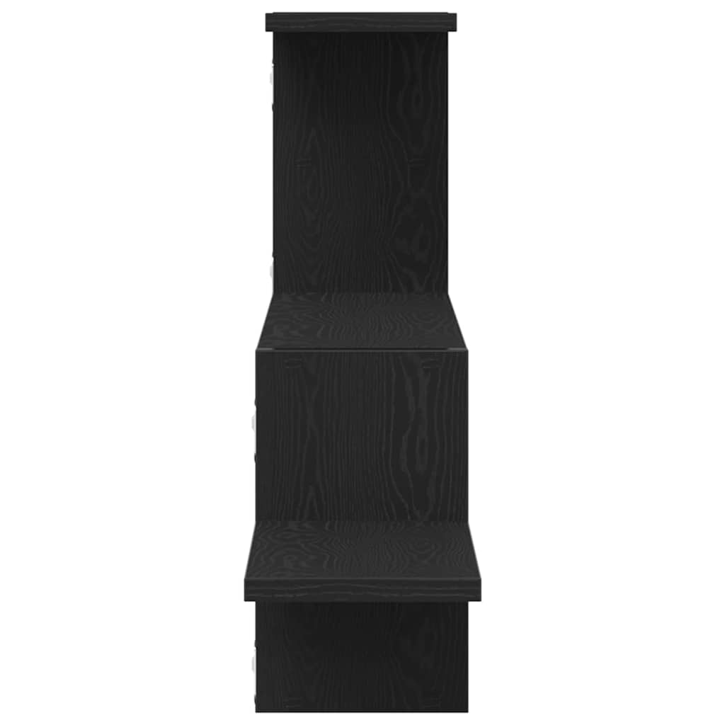 Wall Shelf Black Oak 104x15x49 cm Engineered Wood