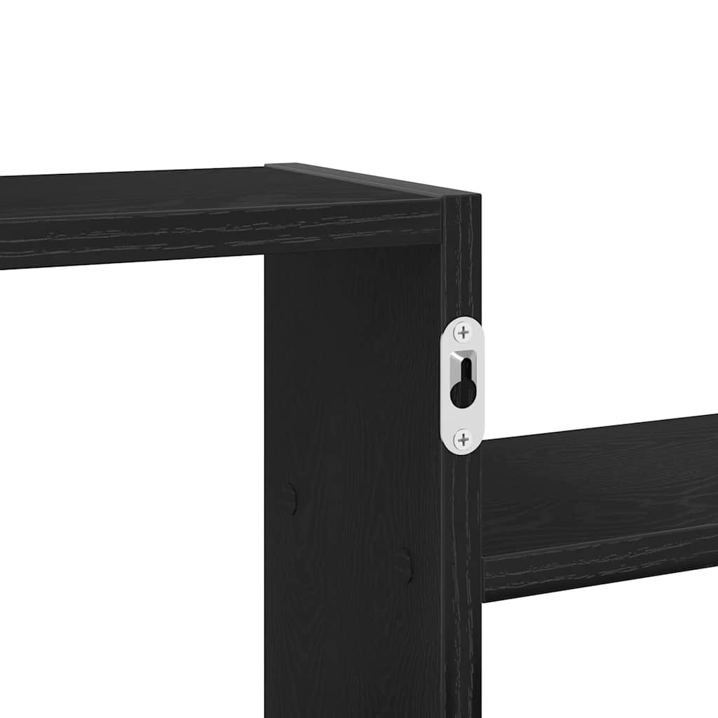 Wall Shelf Black Oak 104x15x49 cm Engineered Wood